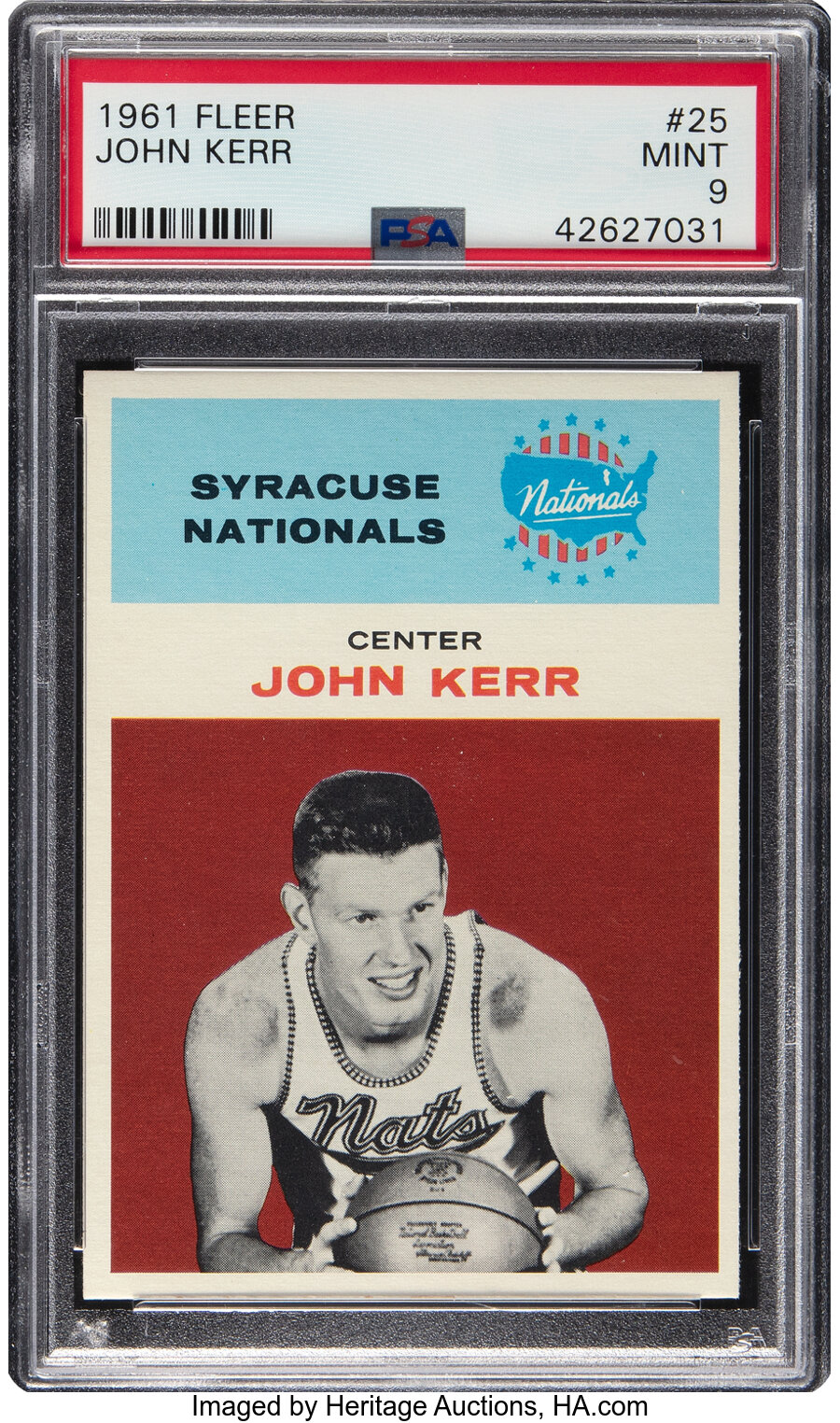 1961 Fleer John Kerr #25 PSA Mint 9 - Two Higher!