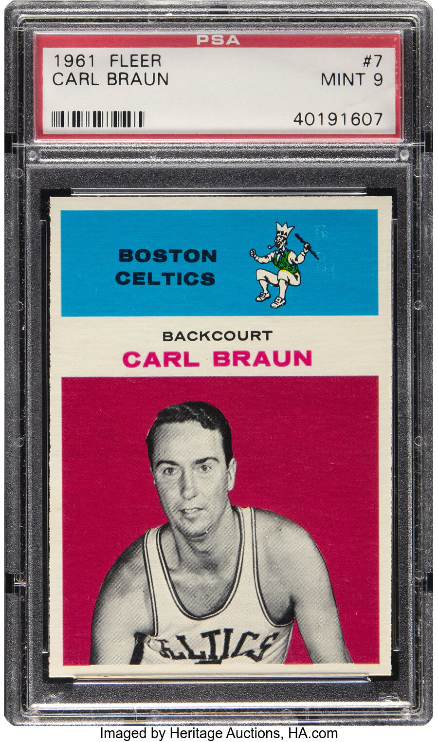 1961 Fleer Carl Braun #7 PSA Mint 9 - Three Higher!