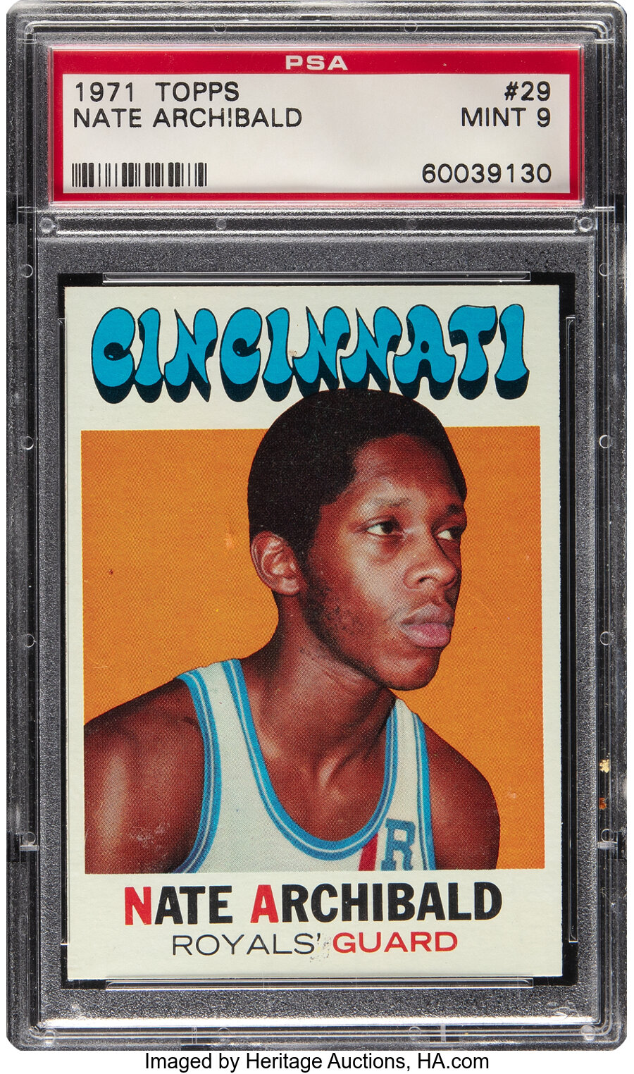 1971 Topps Nate Archibald Rookie #29 PSA Mint 9 - Only One Higher!