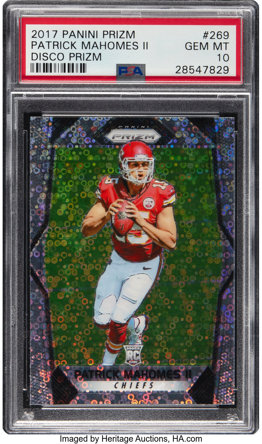 2017 Panini Prizm Patrick Mahomes II (Disco Prizm) Rookie #269 PSA Gem Mint 10