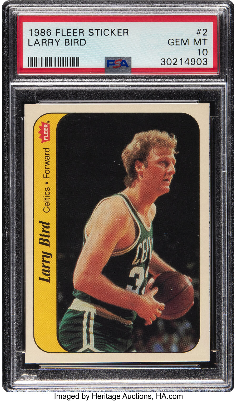 1986 Fleer Sticker Larry Bird #2 PSA Gem Mint 10