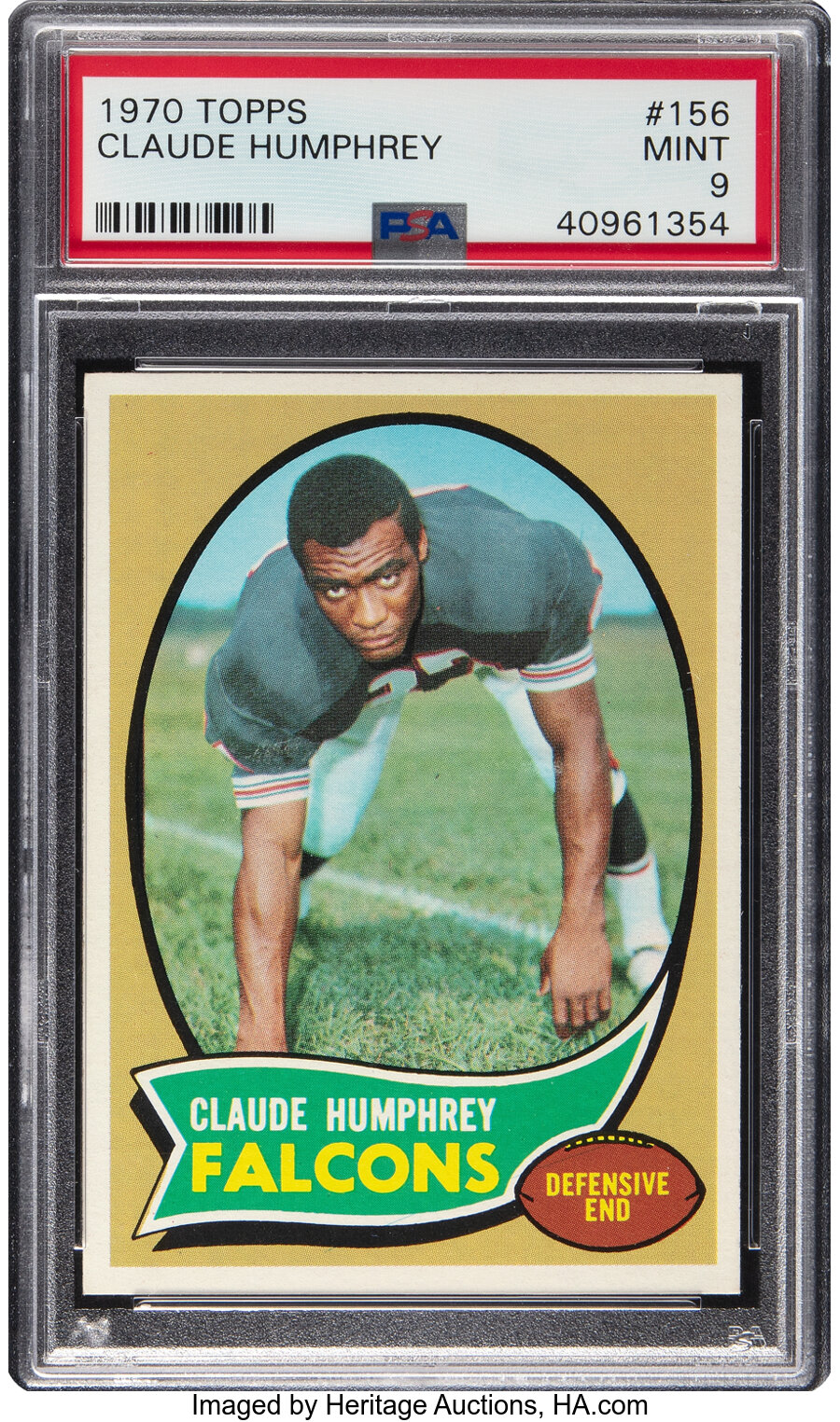 1970 Topps Claude Humphrey Rookie #156 PSA Mint 9