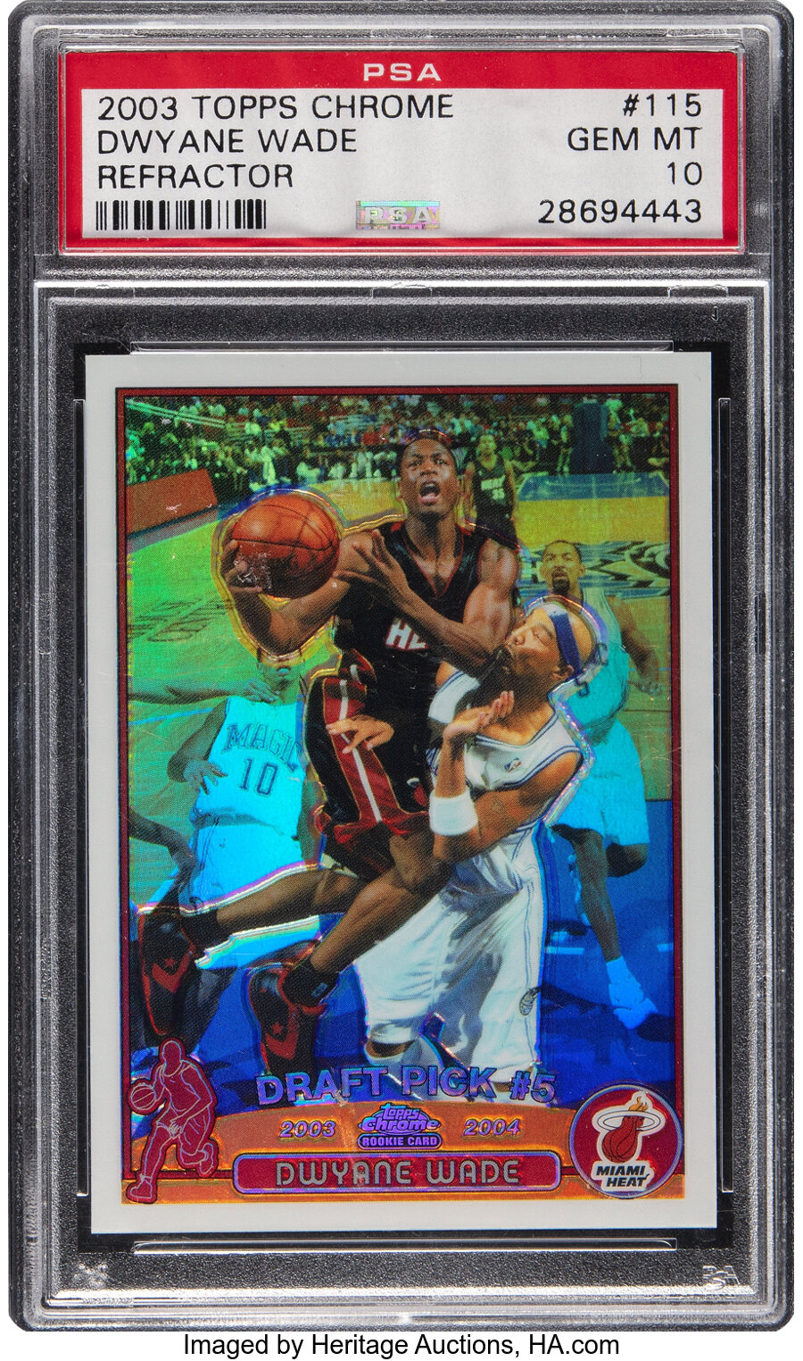 2003 Topps Chrome Dwyane Wade (Refractor) Rookie #115 PSA Gem Mint 10