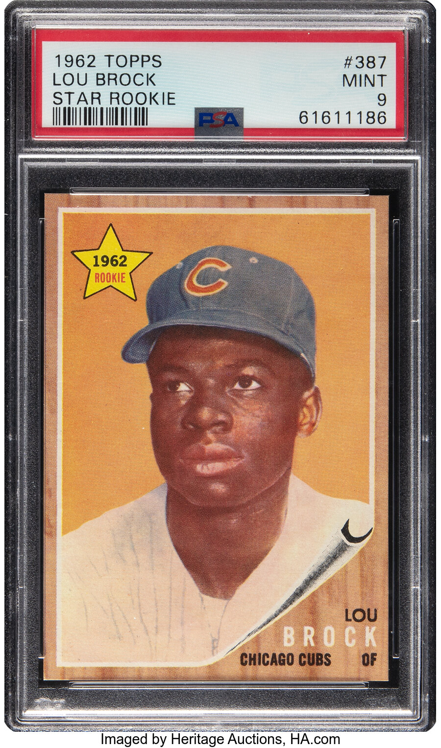 1962 Topps Lou Brock (Star Rookie) #387 PSA Mint 9