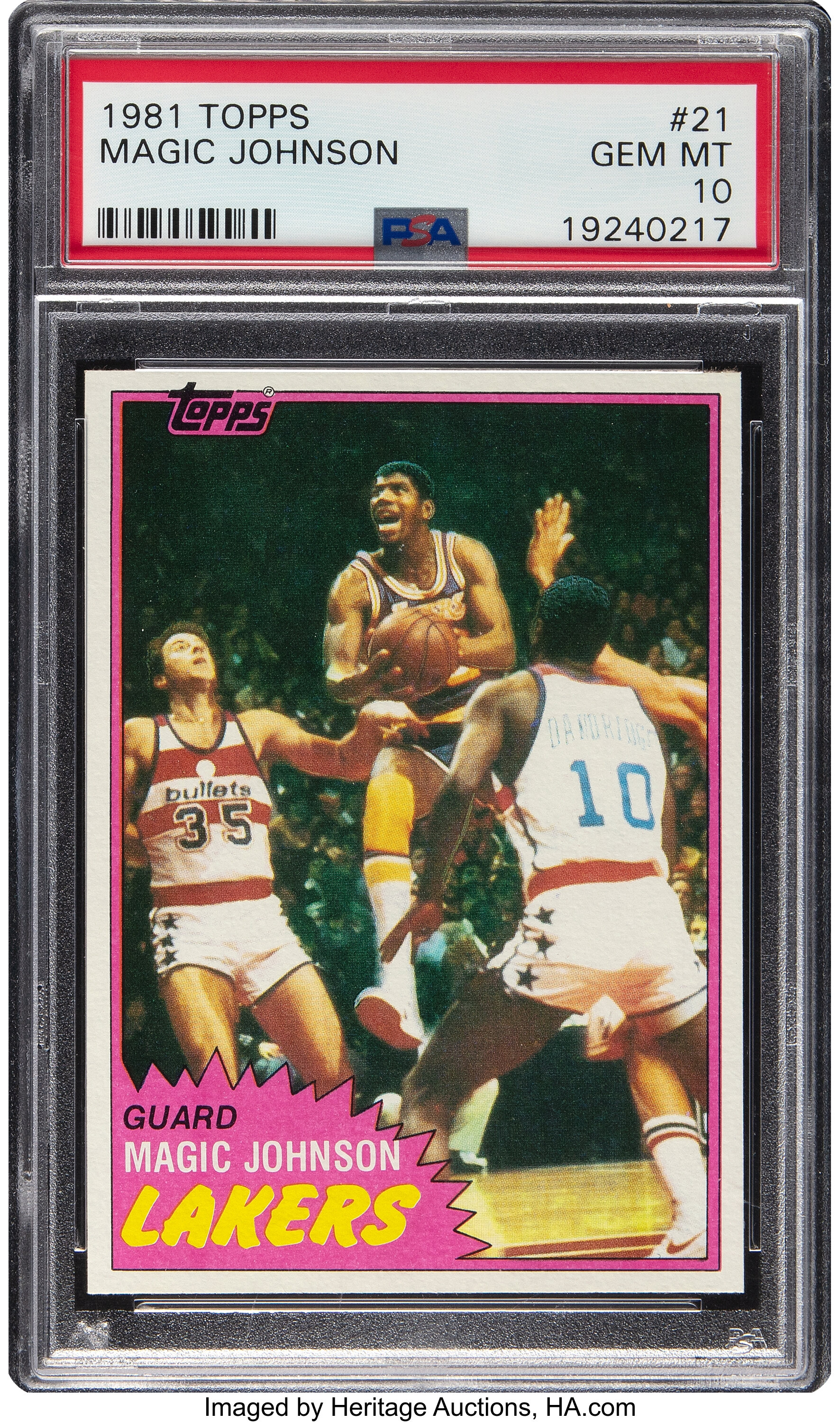 1981 Topps Magic Johnson Rookie #21 PSA Gem Mint 10.... Basketball ...