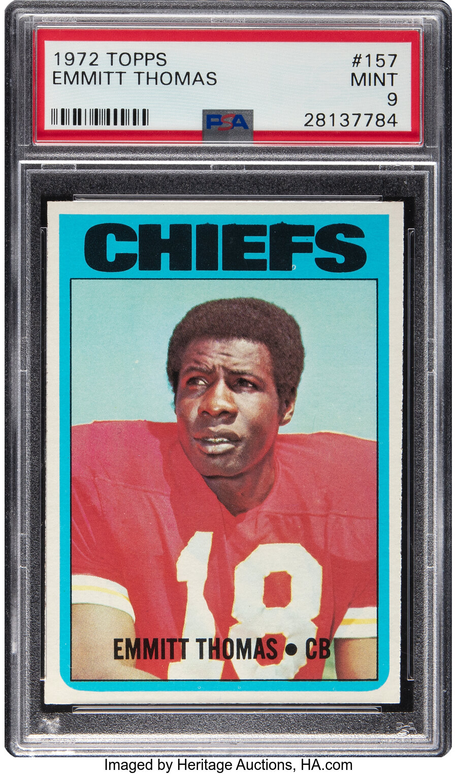 1972 Topps Emmitt Thomas #157 PSA Mint 9