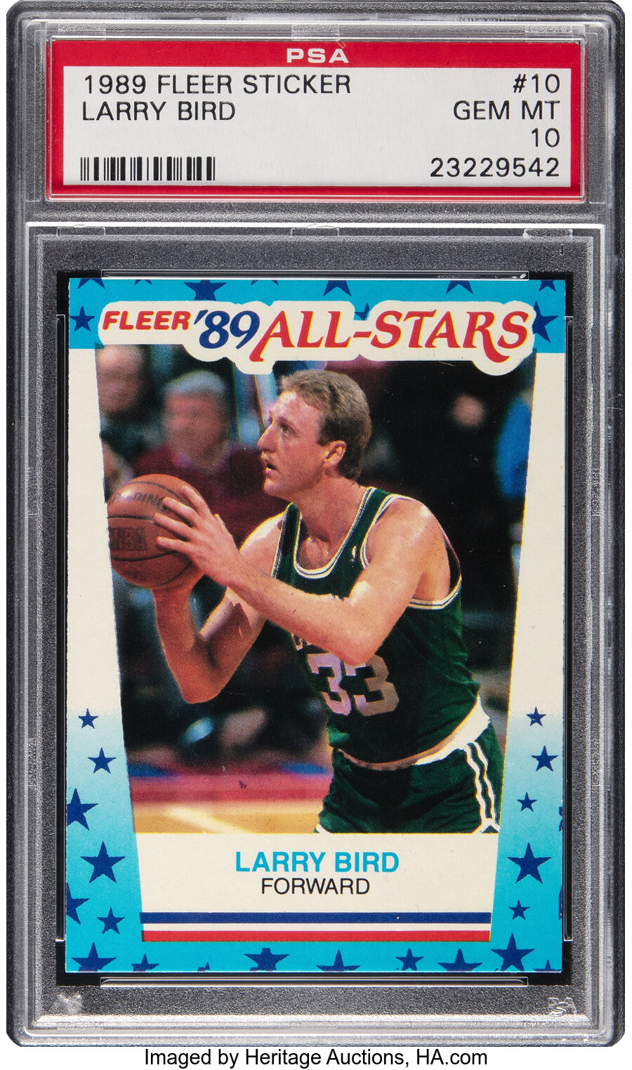 1989 Fleer Sticker Larry Bird #10 PSA Gem Mint 10