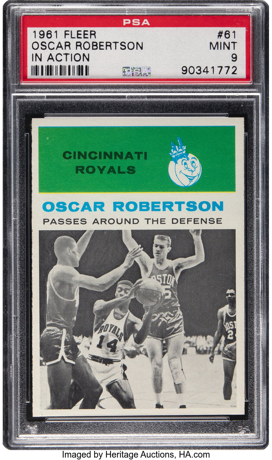 1961 Fleer Oscar Robertson (In Action) Rookie #61 PSA Mint 9 - Only One Higher!