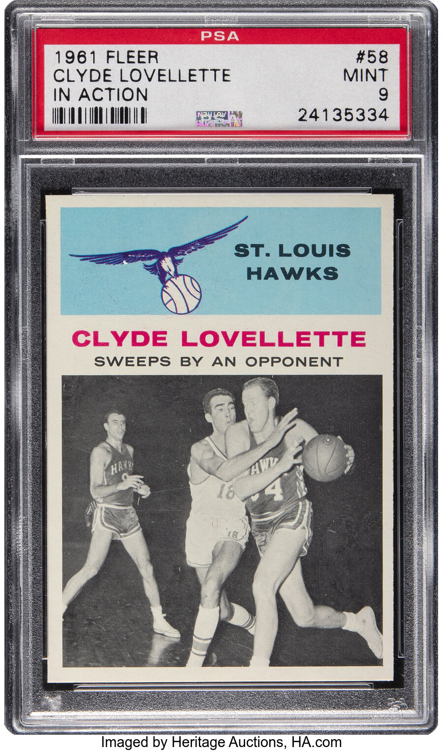 1961 Fleer Clyde Lovellette (In Action) #58 PSA Mint 9 - None Higher!