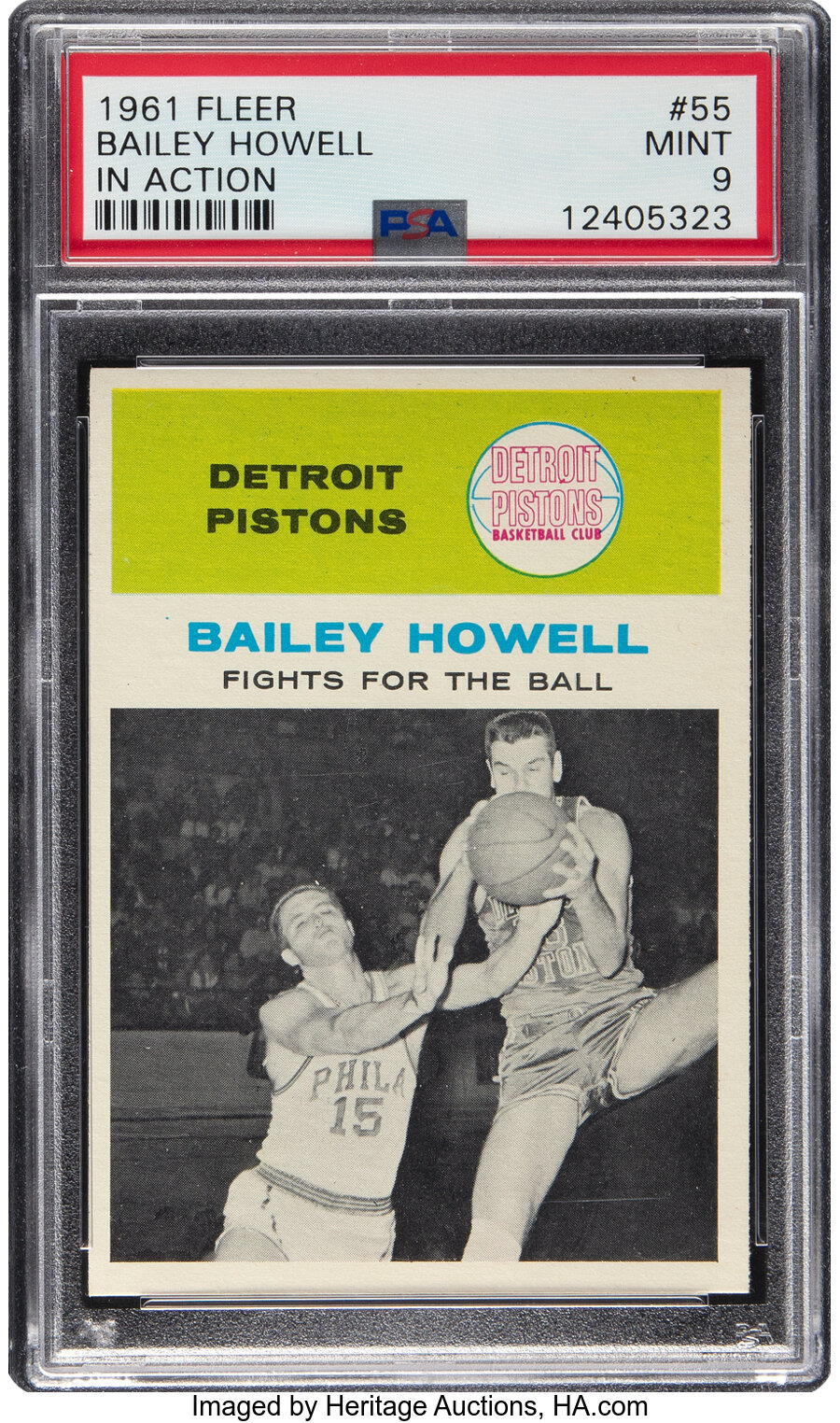 1961 Fleer Bailey Howell (In Action) Rookie #55 PSA Mint 9 - Three Higher!