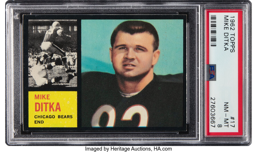 1962 Topps Mike Ditka Rookie #17 PSA NM-MT 8