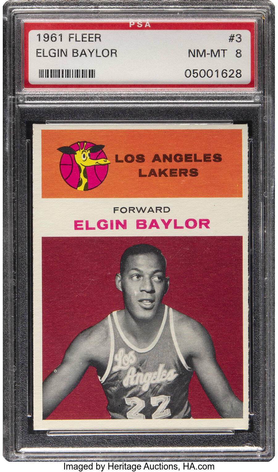 1961 Fleer Elgin Baylor Rookie #3 PSA NM-MT 8