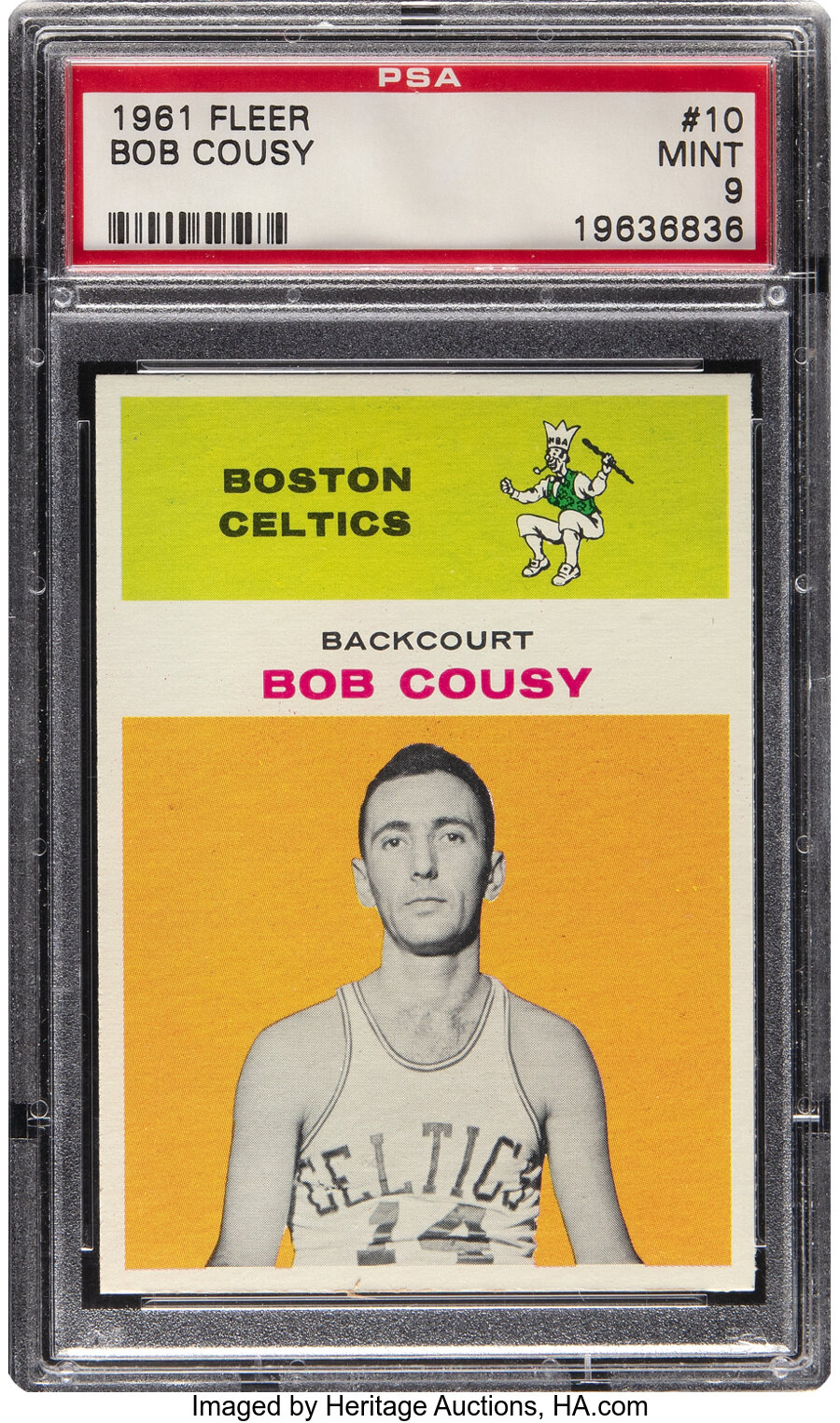 1961 Fleer Bob Cousy #10 PSA Mint 9 - Three Higher!