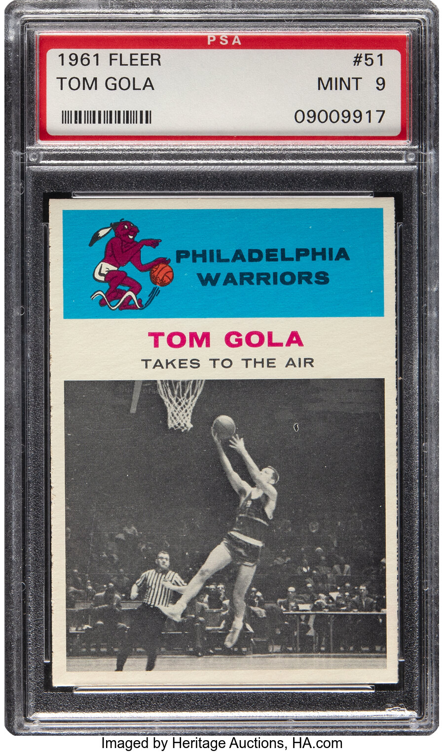 1961 Fleer Tom Gola #51 PSA Mint 9 - Four Higher!