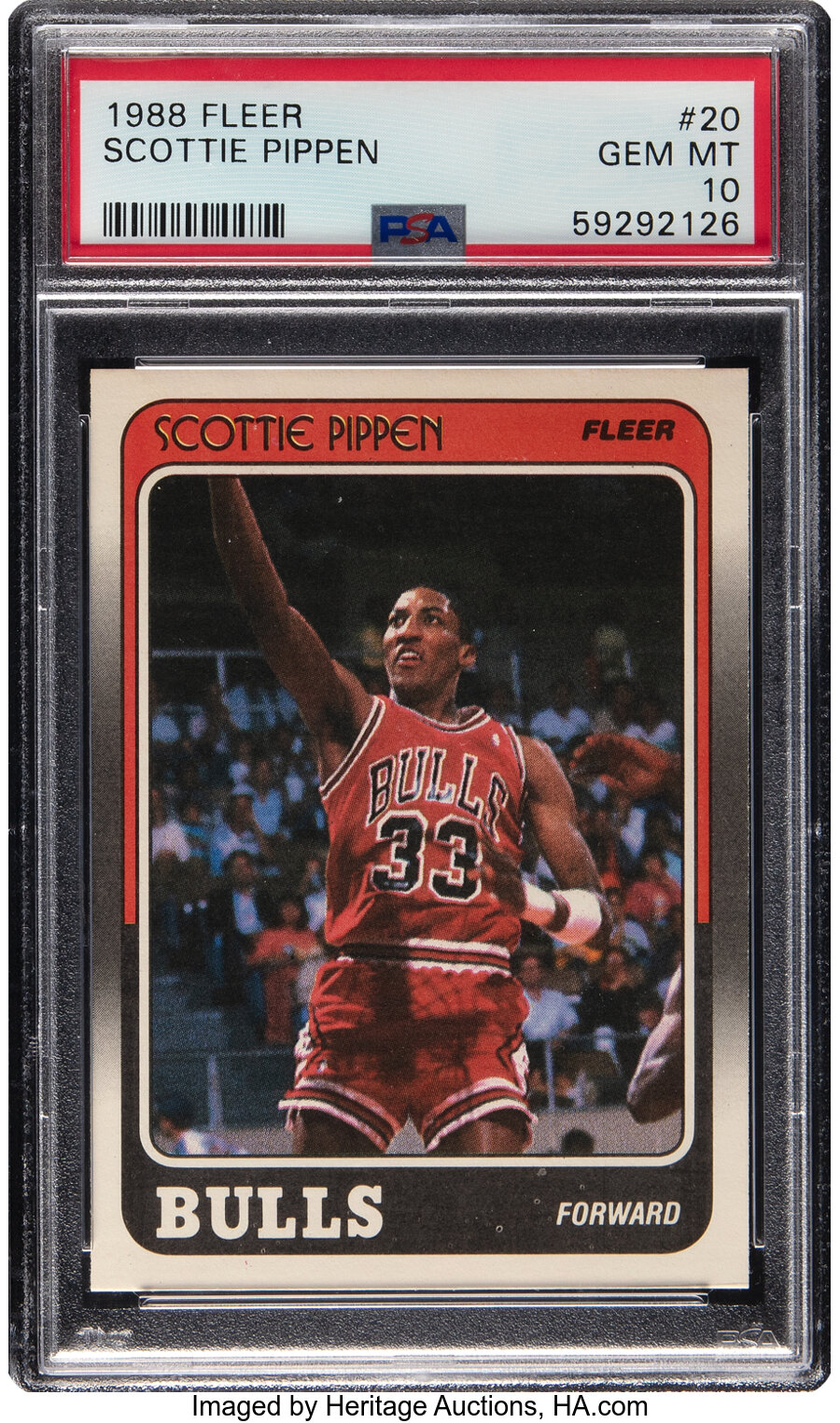 1988 Fleer Scottie Pippen Rookie #20 PSA Gem Mint 10