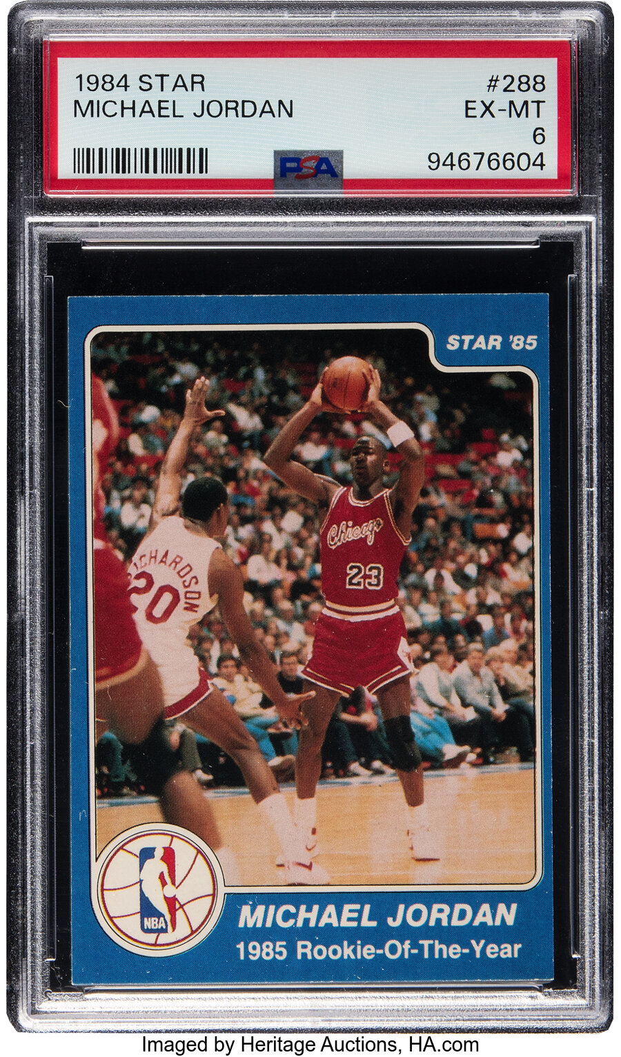 1984 Star Michael Jordan Rookie #288 PSA EX-MT 6