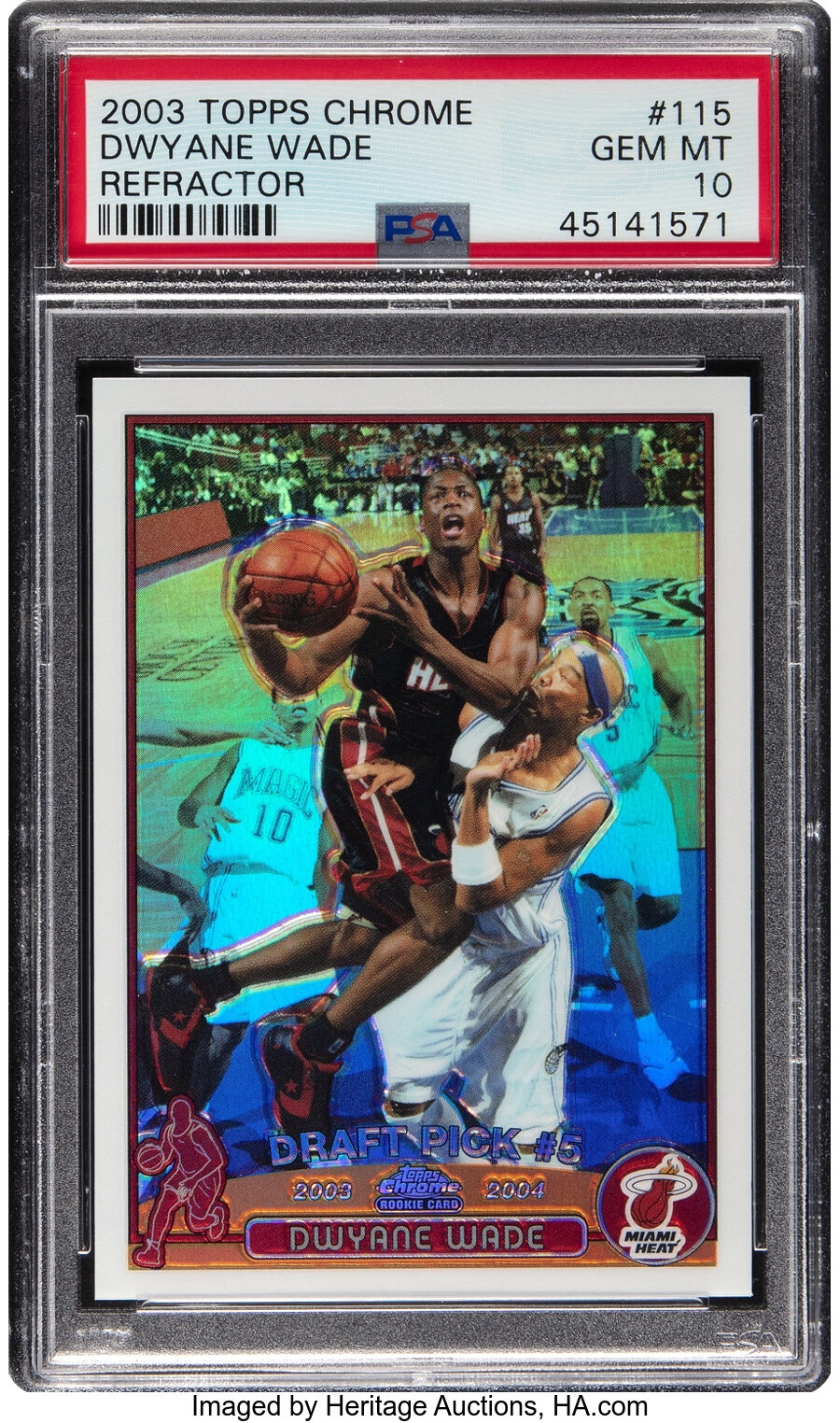 2003 Topps Chrome Dwyane Wade (Refractor) Rookie #115 PSA Gem Mint 10