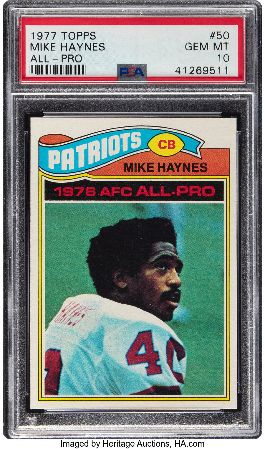 1977 Topps Mike Haynes (All-Pro) Rookie #50 PSA Gem Mint 10