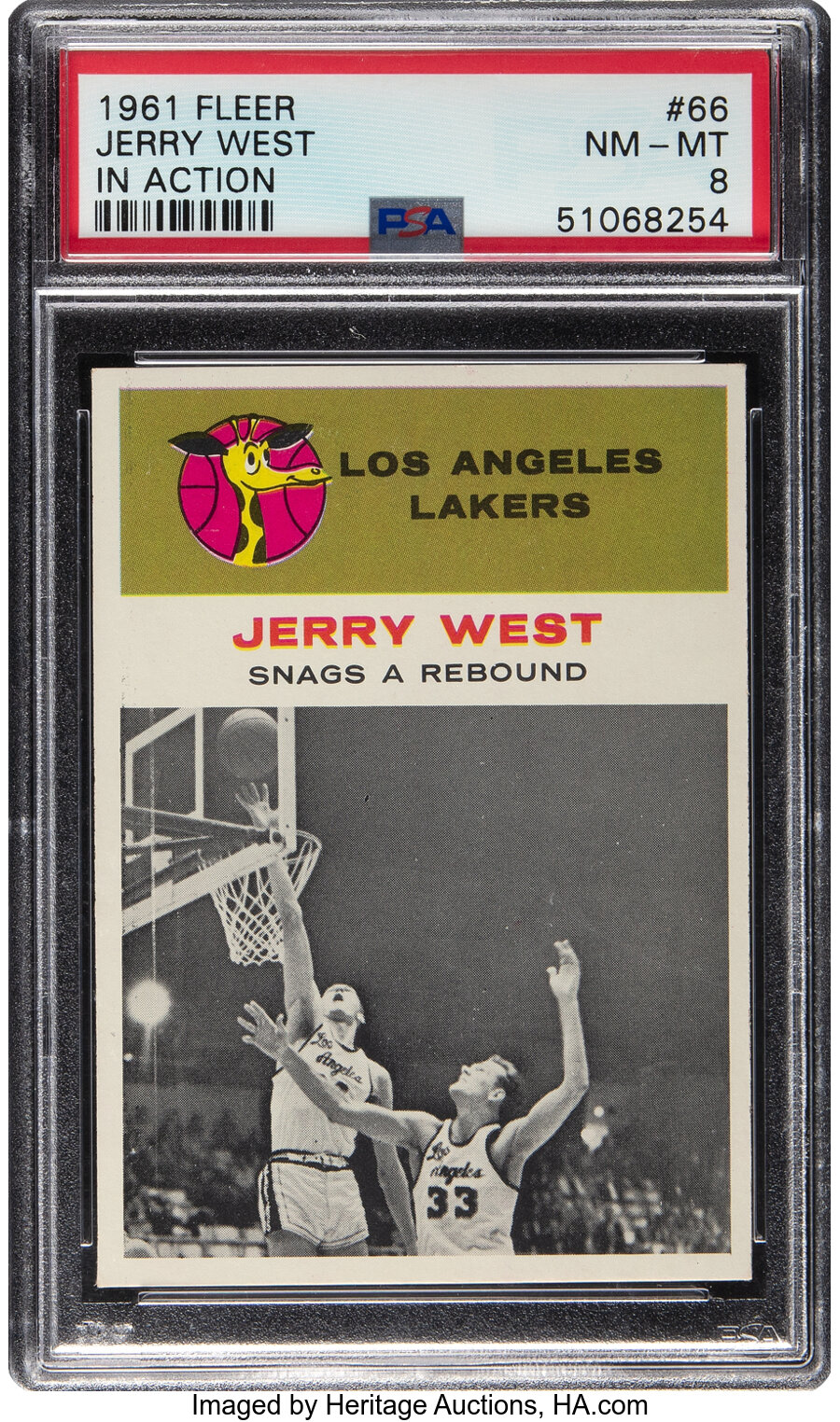 1961 Fleer Jerry West (In Action) Rookie #66 PSA NM-MT 8