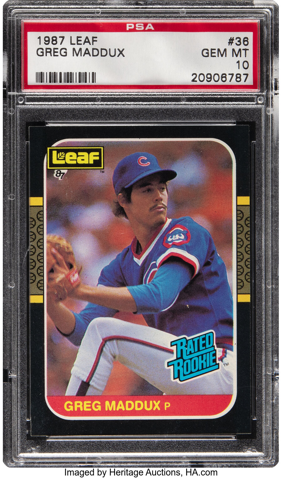 1987 Leaf Greg Maddux Rookie #36 PSA Gem Mint 10