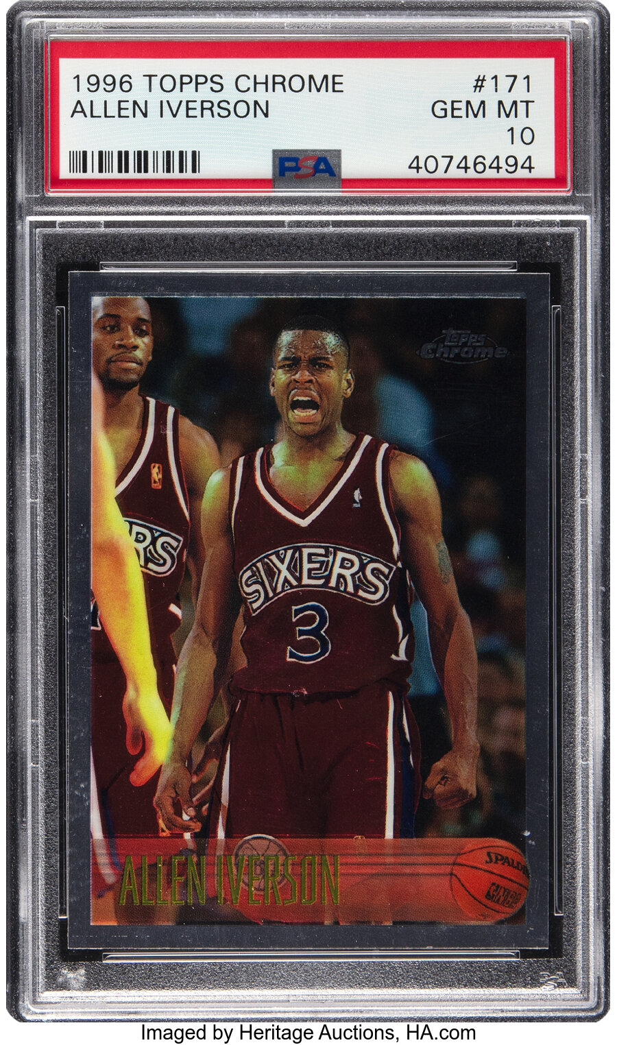 1996 Topps Chrome Allen Iverson Rookie #171 PSA Gem Mint 10