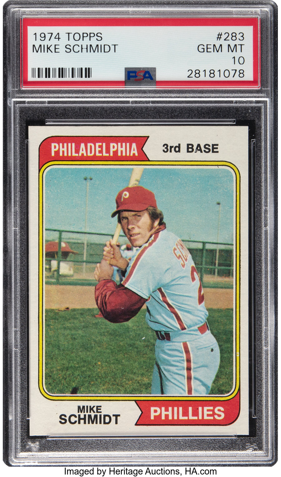 1974 Topps Mike Schmidt #283 PSA Gem Mint 10