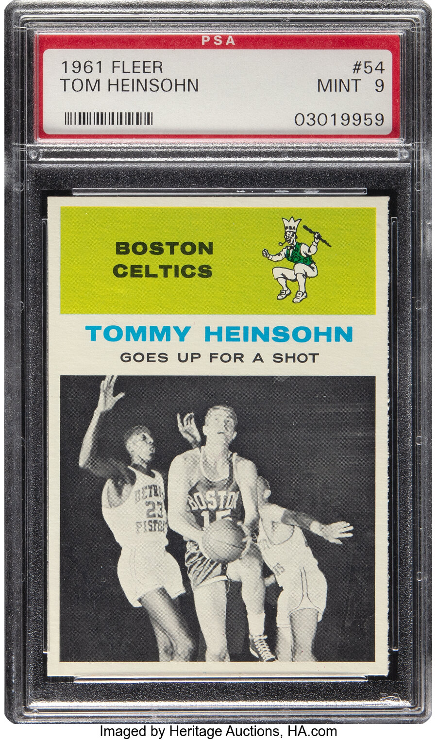 1961 Fleer Tom Heinsohn #54 PSA Mint 9 - Only One Higher!