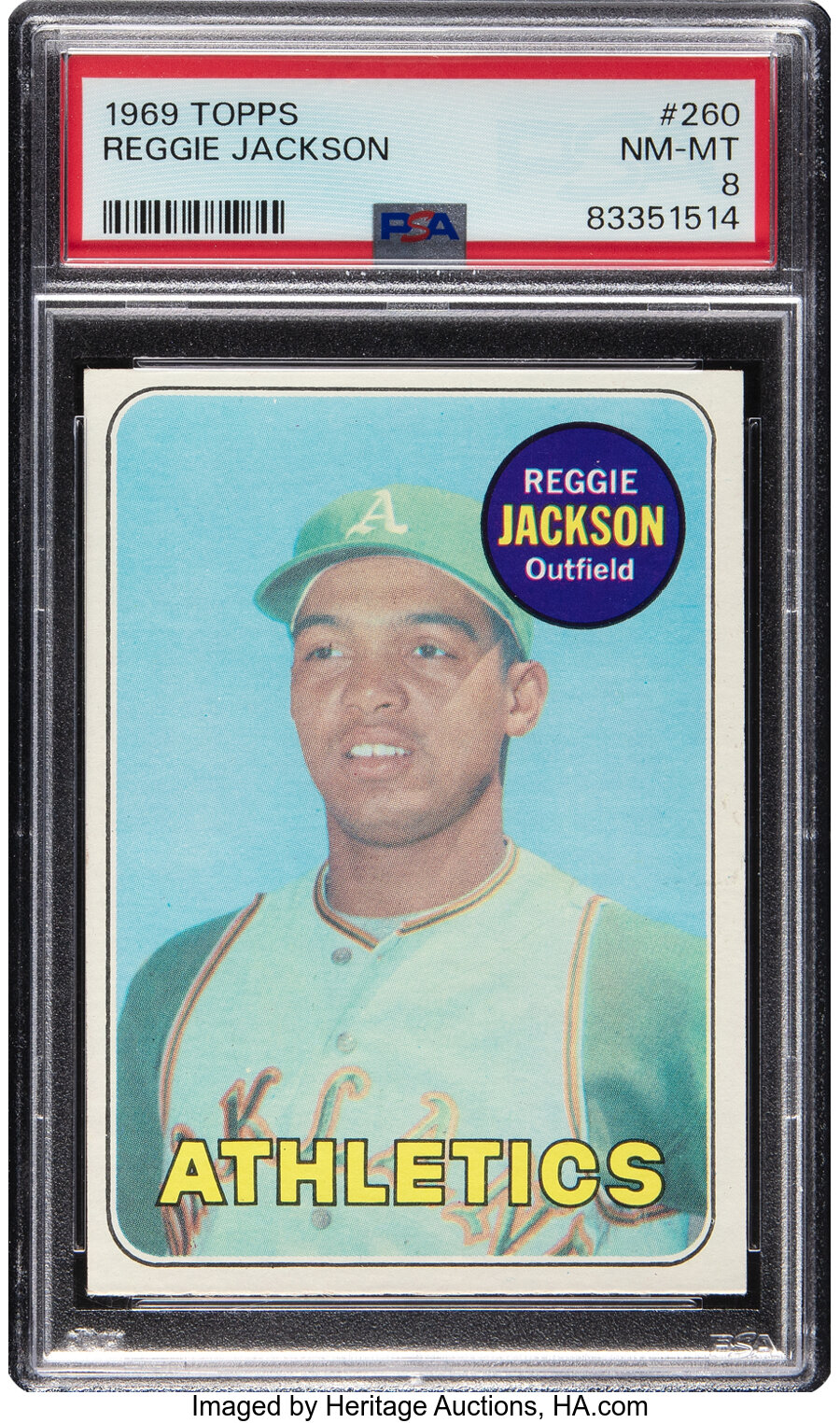 1969 Topps Reggie Jackson Rookie #260 PSA NM-MT 8