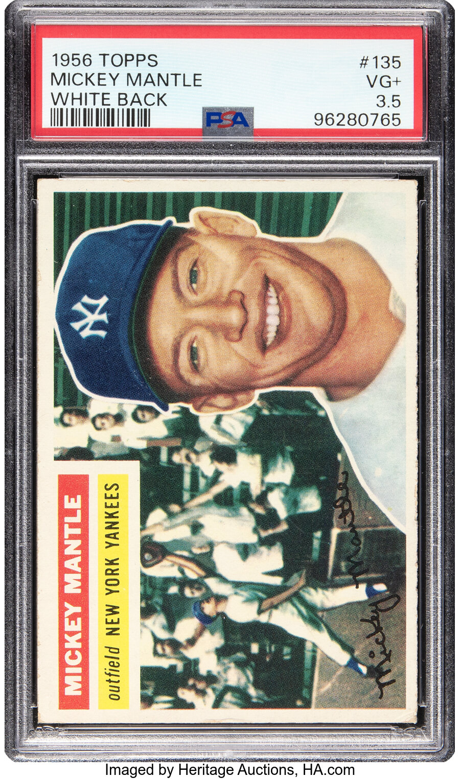 1956 Topps Mickey Mantle (White Back) #135 PSA VG+ 3.5