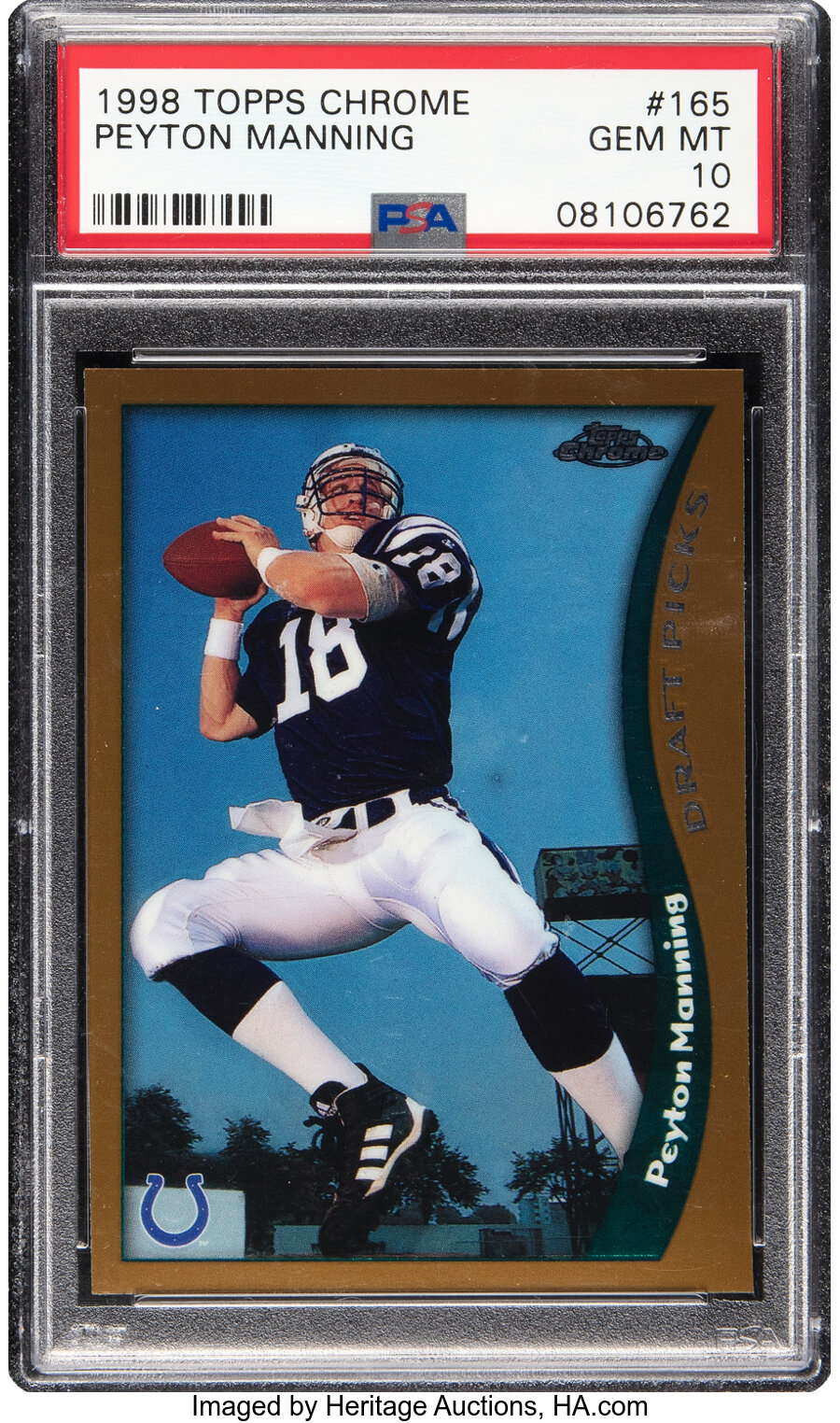 1998 Topps Chrome Peyton Manning #165 PSA Gem Mint 10