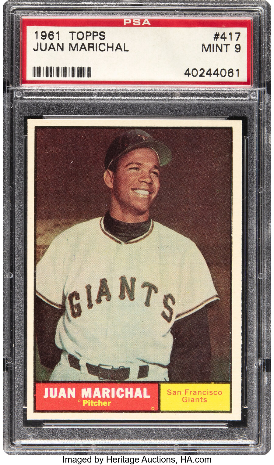 1961 Topps Juan Marichal #417 PSA Mint 9