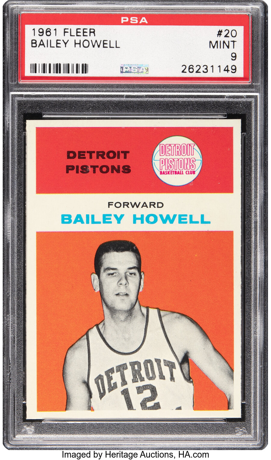 1961 Fleer Bailey Howell Rookie #20 PSA Mint 9 - Three Higher!