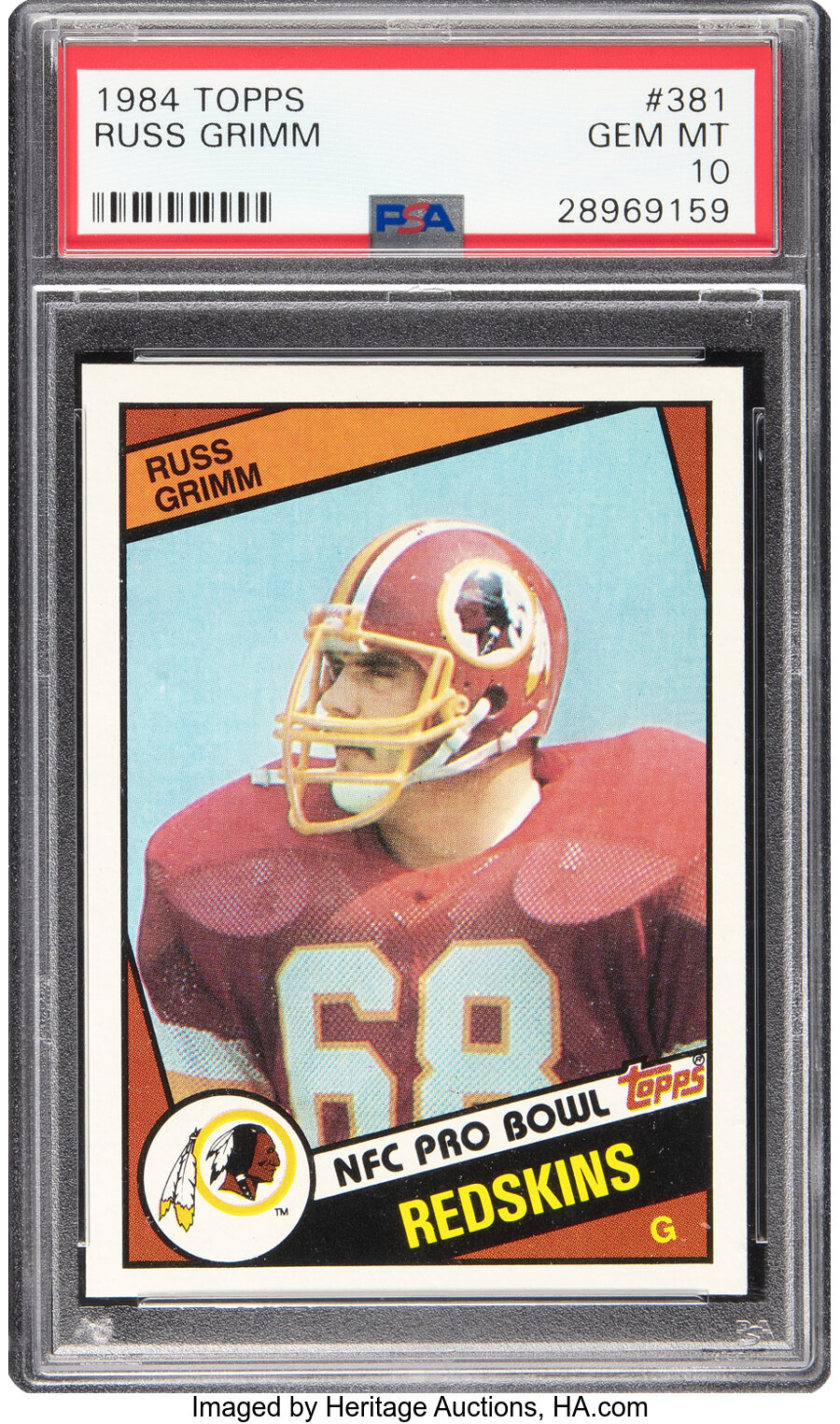 1984 Topps Russ Grimm Rookie #381 PSA Gem Mint 10