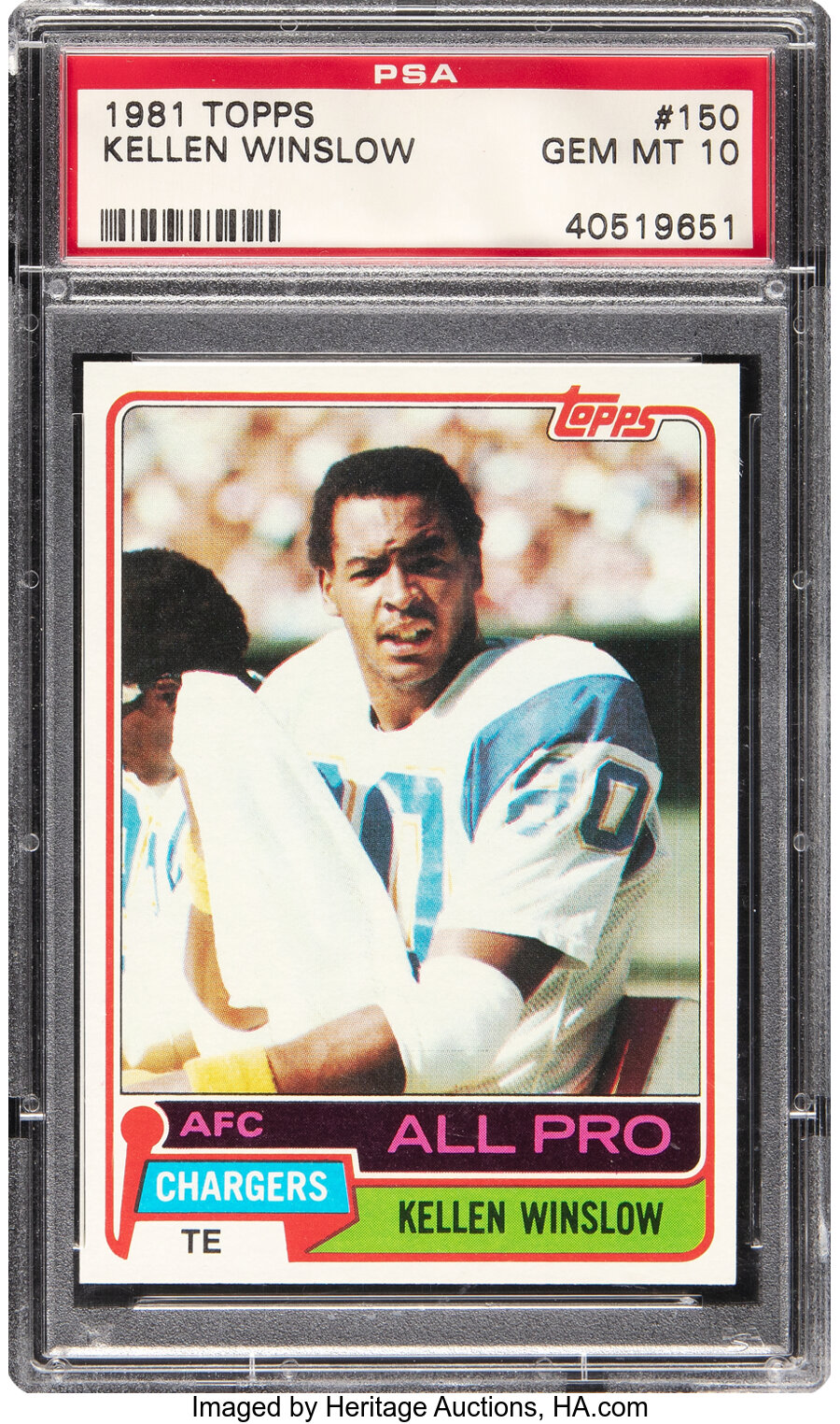 1981 Topps Kellen Winslow Rookie #150 PSA Gem Mint 10