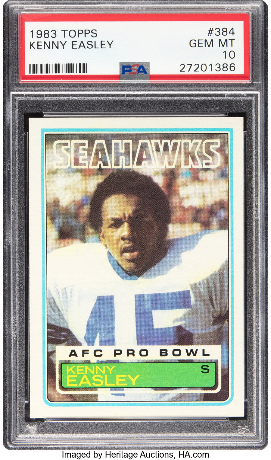 1983 Topps Kenny Easley Rookie #384 PSA Gem Mint 10