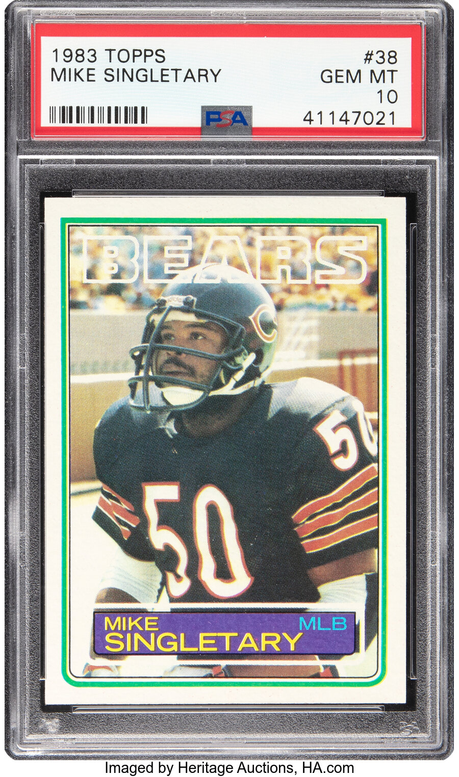 1983 Topps Mike Singletary Rookie #38 PSA Gem Mint 10