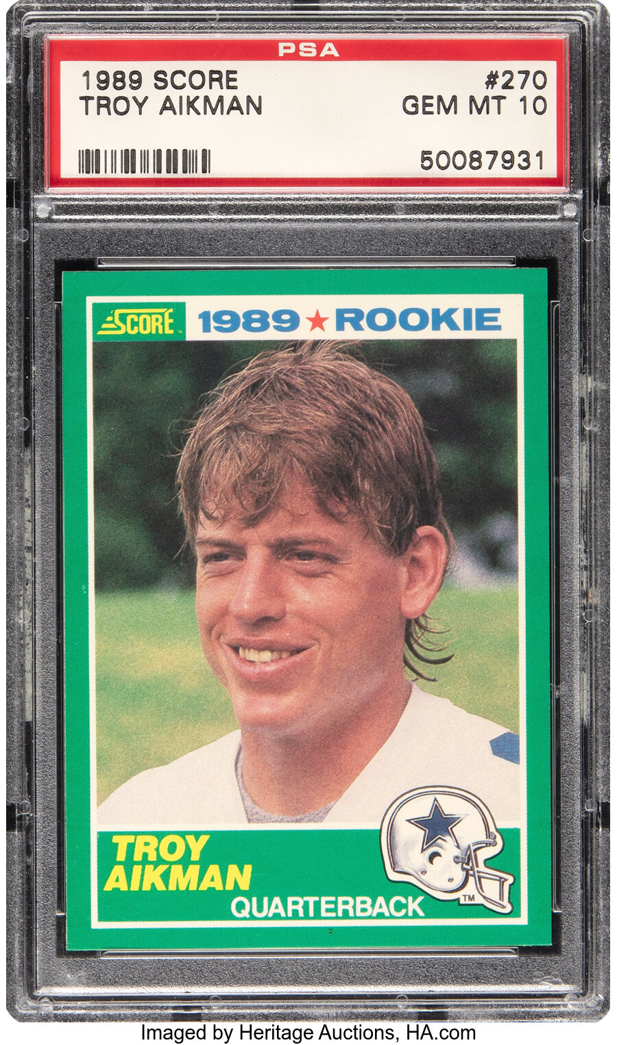 1989 Score Troy Aikman Rookie #270 PSA Gem Mint 10