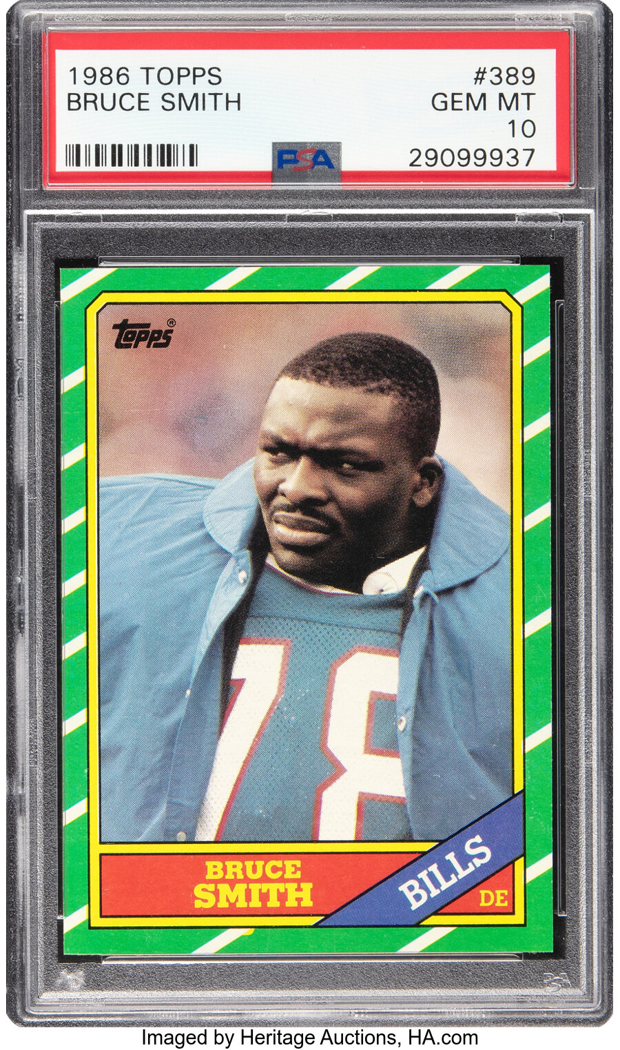 1986 Topps Bruce Smith Rookie #389 PSA Gem Mint 10