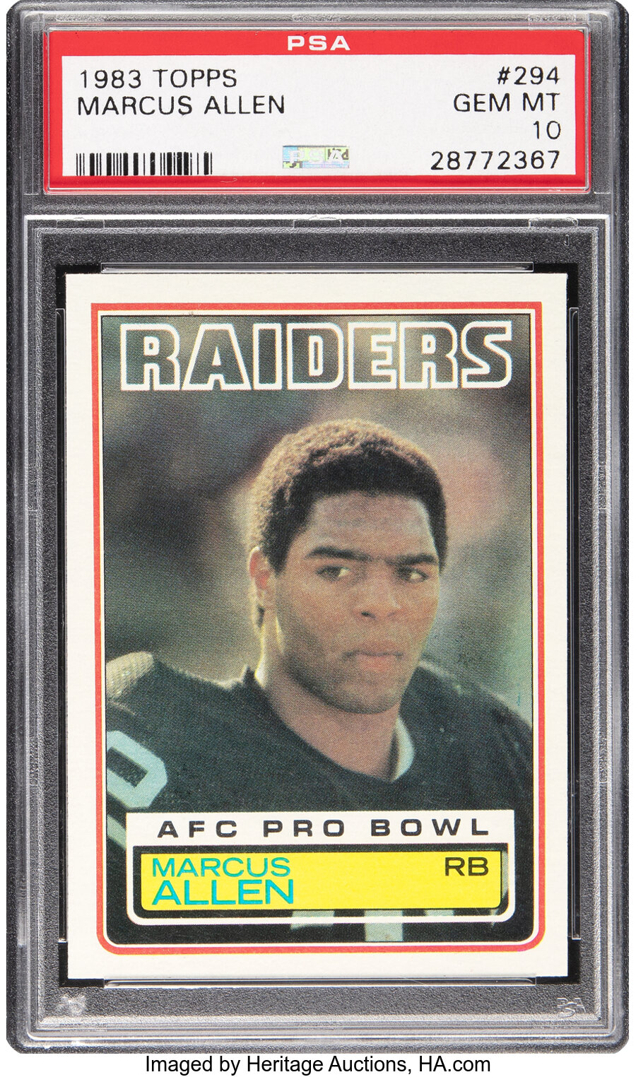 1983 Topps Marcus Allen Rookie #294 PSA Gem Mint 10