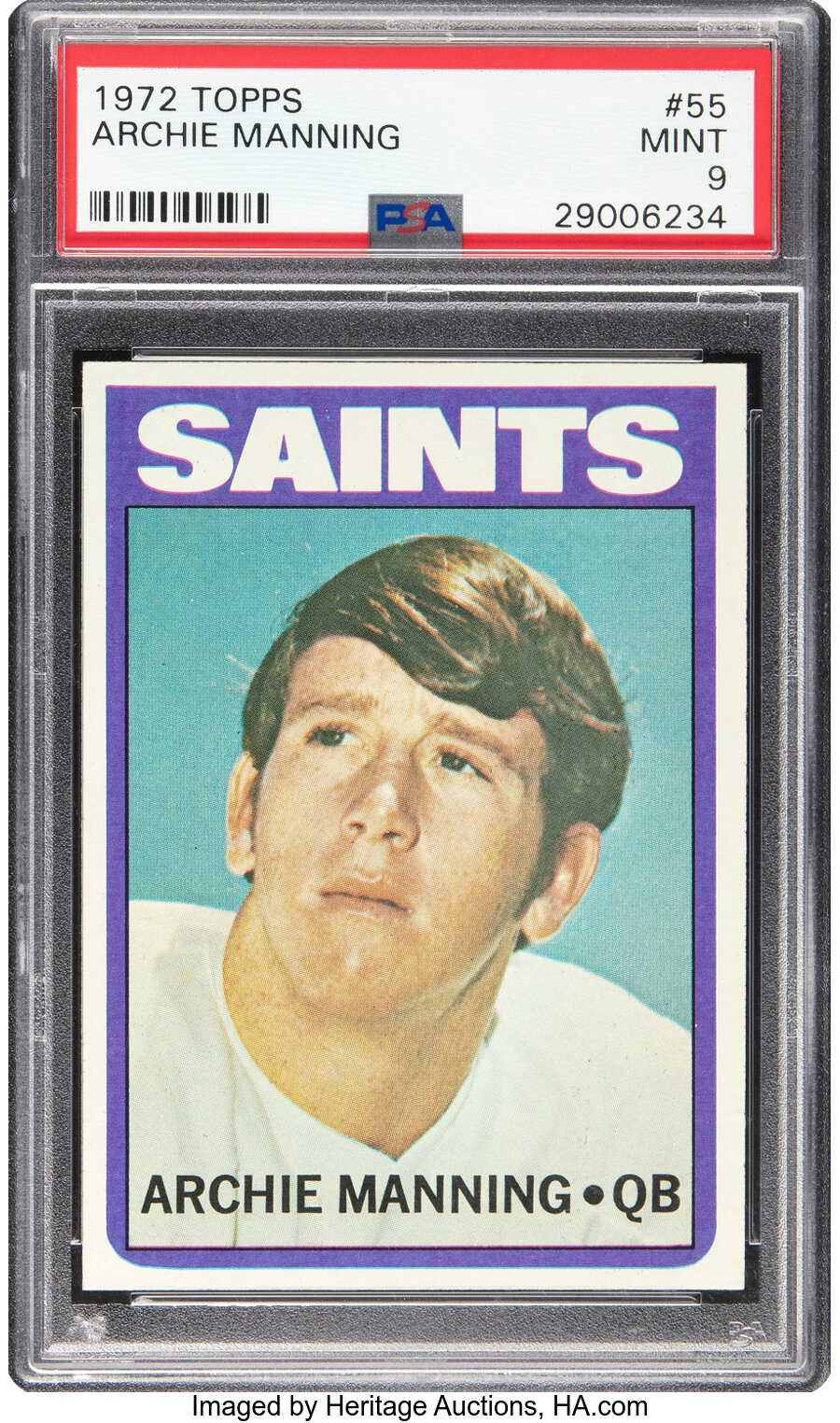 1972 Topps Archie Manning Rookie #55 PSA Mint 9