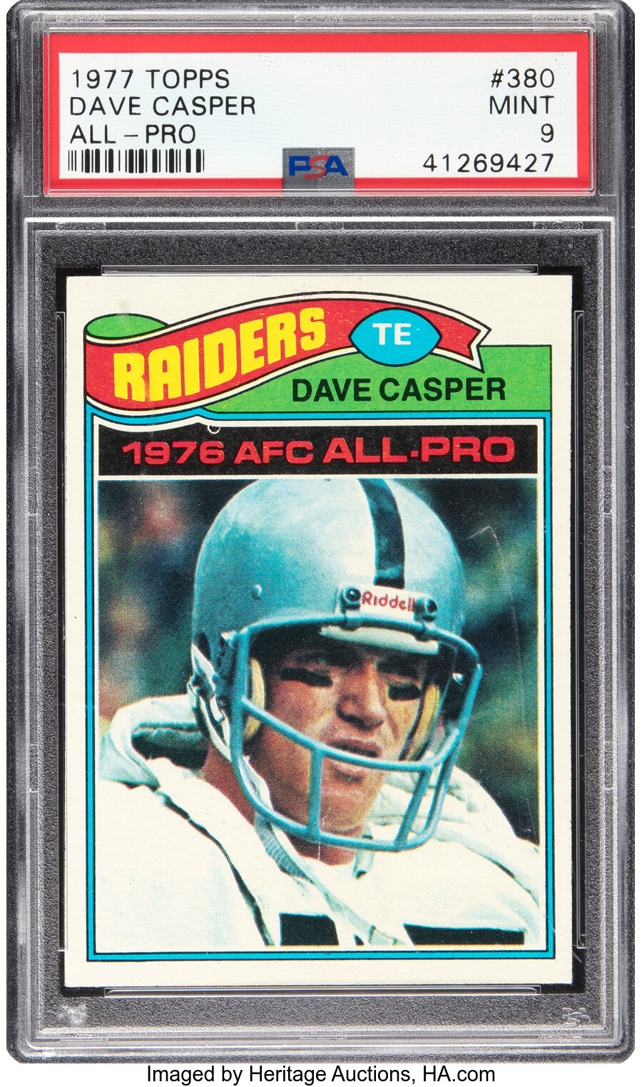 1977 Topps Dave Casper (All-Pro) Rookie #380 PSA Mint 9