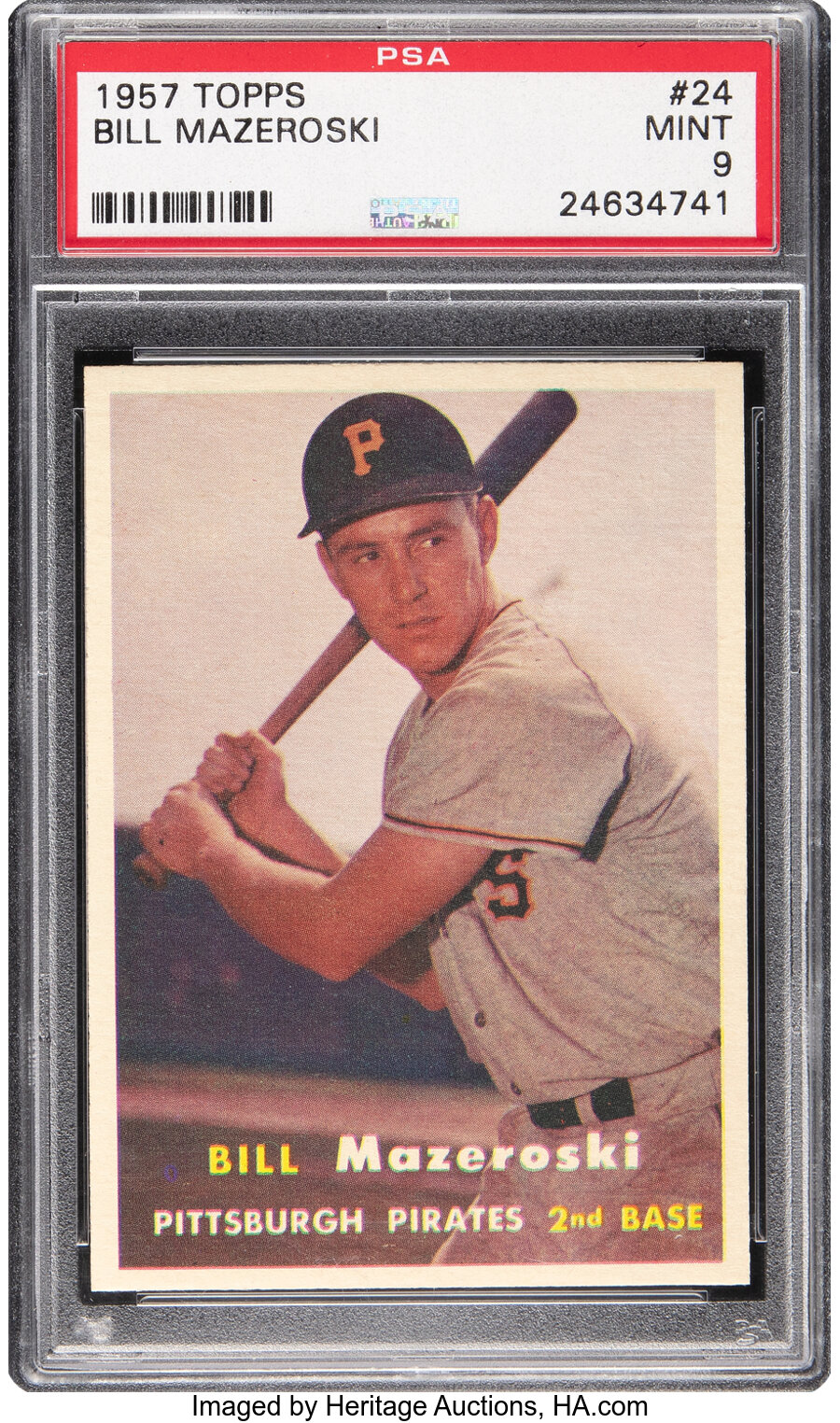 1957 Topps Bill Mazeroski #24 PSA Mint 9