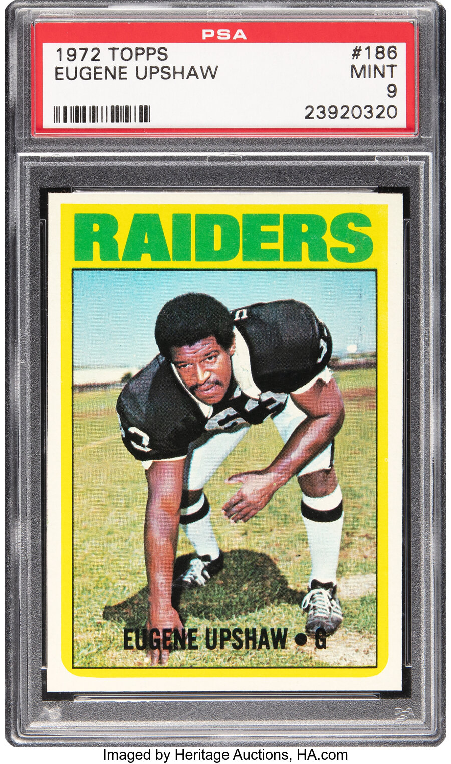 1972 Topps Eugene Upshaw Rookie #186 PSA Mint 9 - Five Higher!