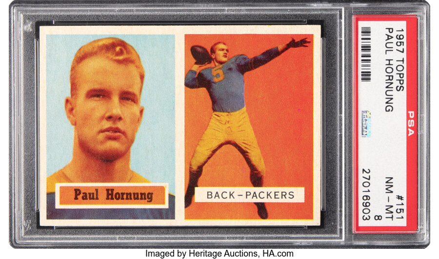 1957 Topps Paul Hornung Rookie #151 PSA NM-MT 8