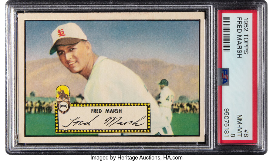 1952 Topps Fred Marsh Rookie #8 PSA NM-MT 8 - Two Higher!