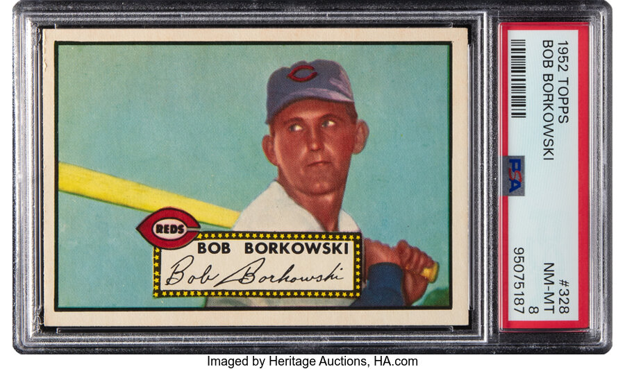 1952 Topps Bob Borkowski Rookie #328 PSA NM-MT 8 - Four Higher!