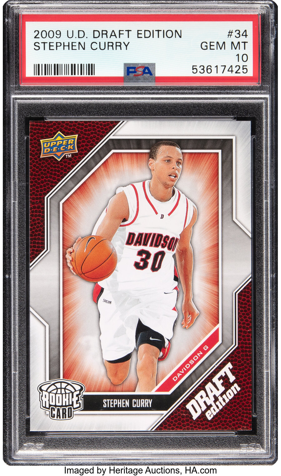 2009 Upper Deck Draft Edition Stephen Curry #34 PSA Gem Mint 10