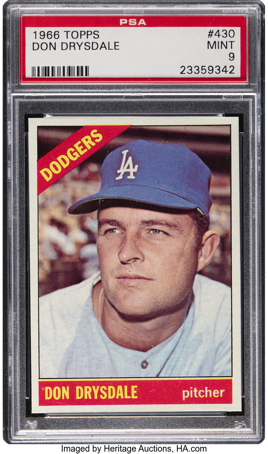 1966 Topps Don Drysdale #430 PSA Mint 9 - None Higher!