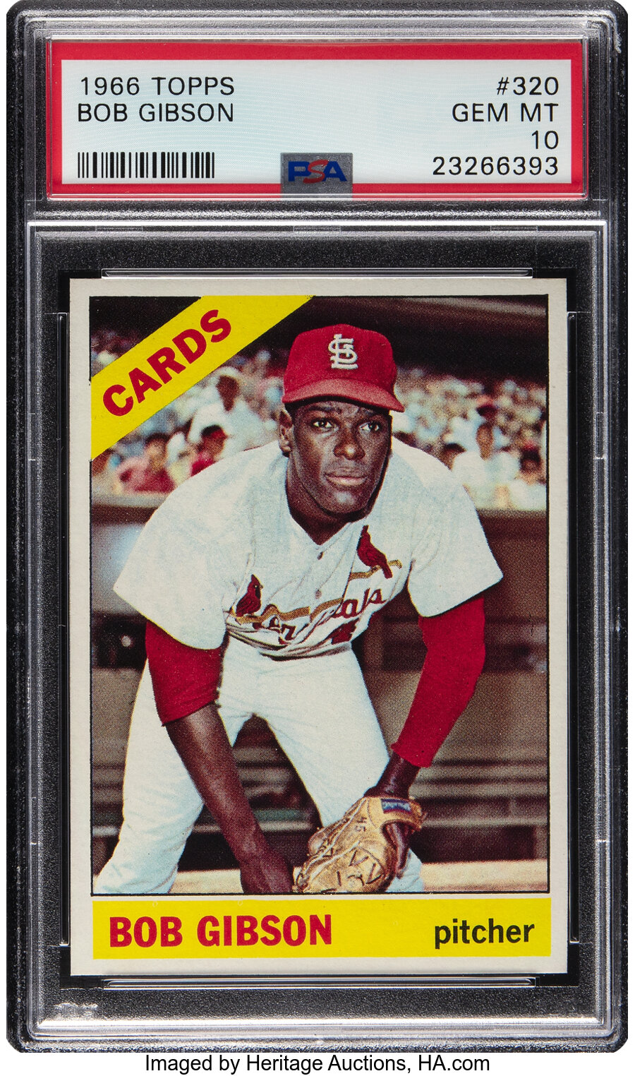 1966 Topps Bob Gibson #320 PSA Gem Mint 10 - Pop Two!