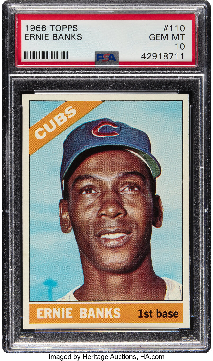 1966 Topps Ernie Banks #110 PSA Gem Mint 10 - Pop Five!